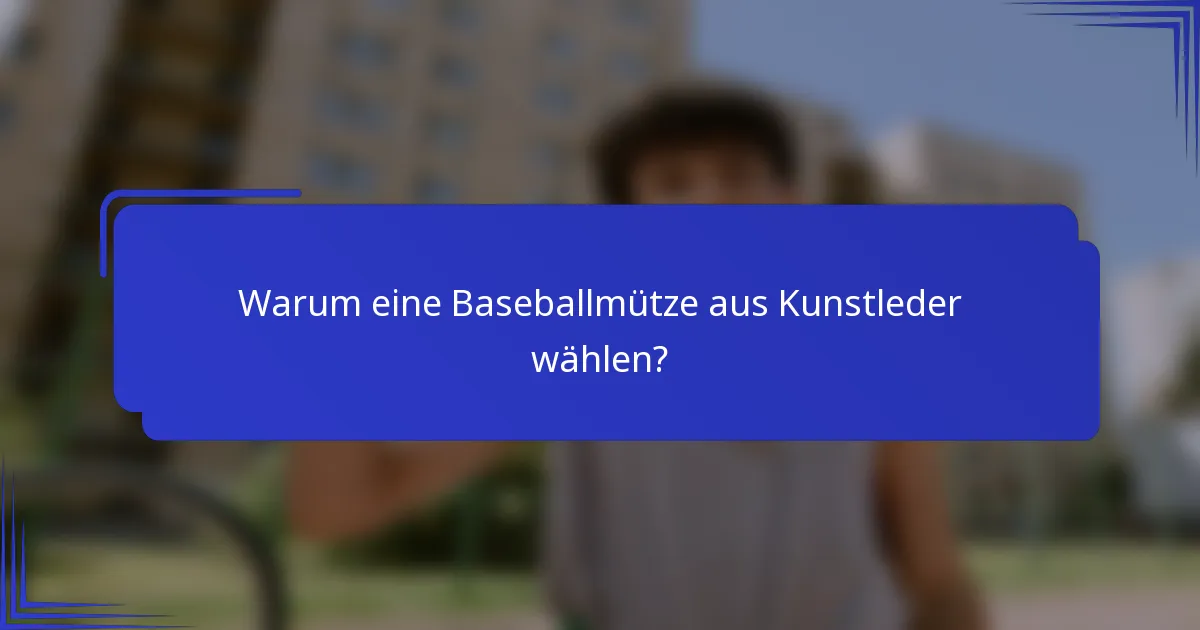 Warum eine Baseballmütze aus Kunstleder wählen?