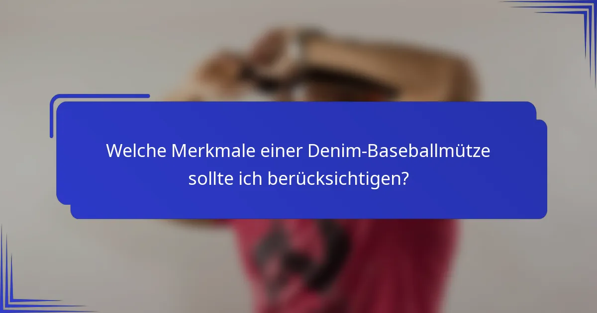 Welche Merkmale einer Denim-Baseballmütze sollte ich berücksichtigen?