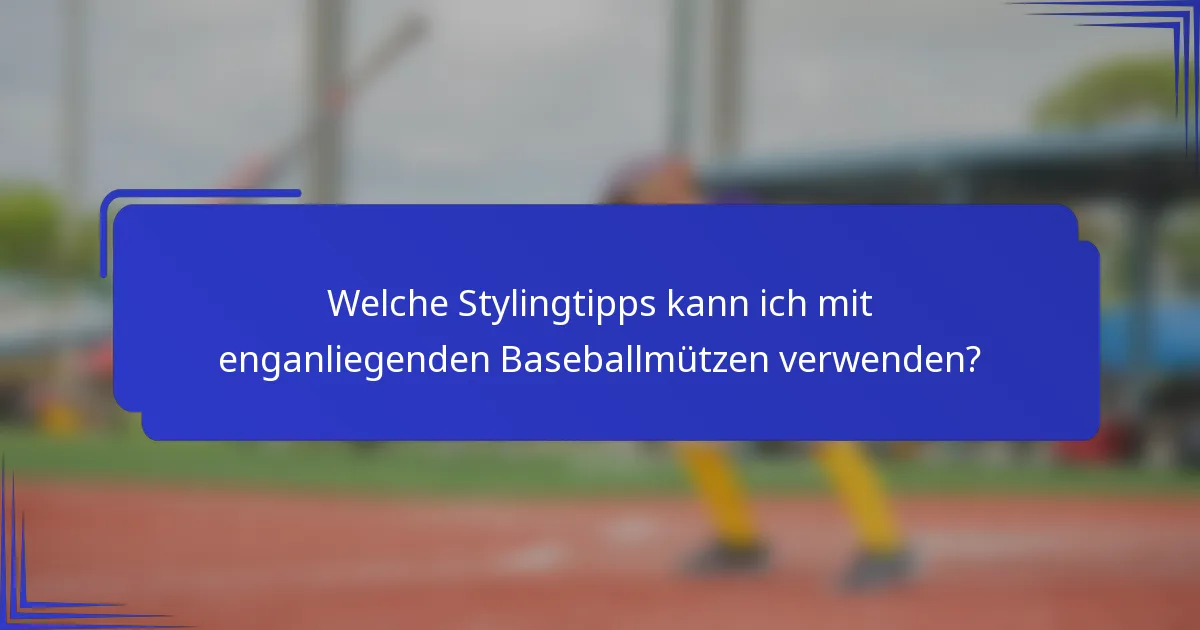 Welche Stylingtipps kann ich mit enganliegenden Baseballmützen verwenden?