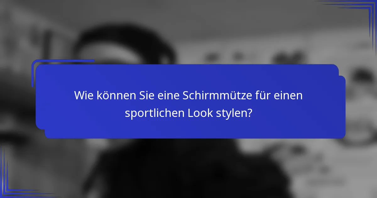 Wie können Sie eine Schirmmütze für einen sportlichen Look stylen?
