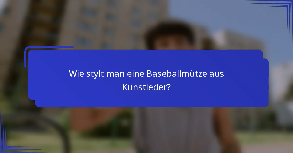 Wie stylt man eine Baseballmütze aus Kunstleder?