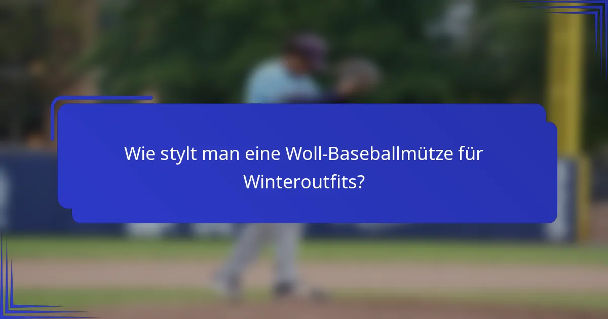 Wie stylt man eine Woll-Baseballmütze für Winteroutfits?
