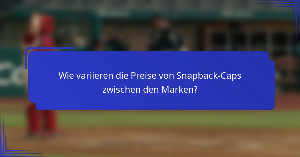 Wie variieren die Preise von Snapback-Caps zwischen den Marken?