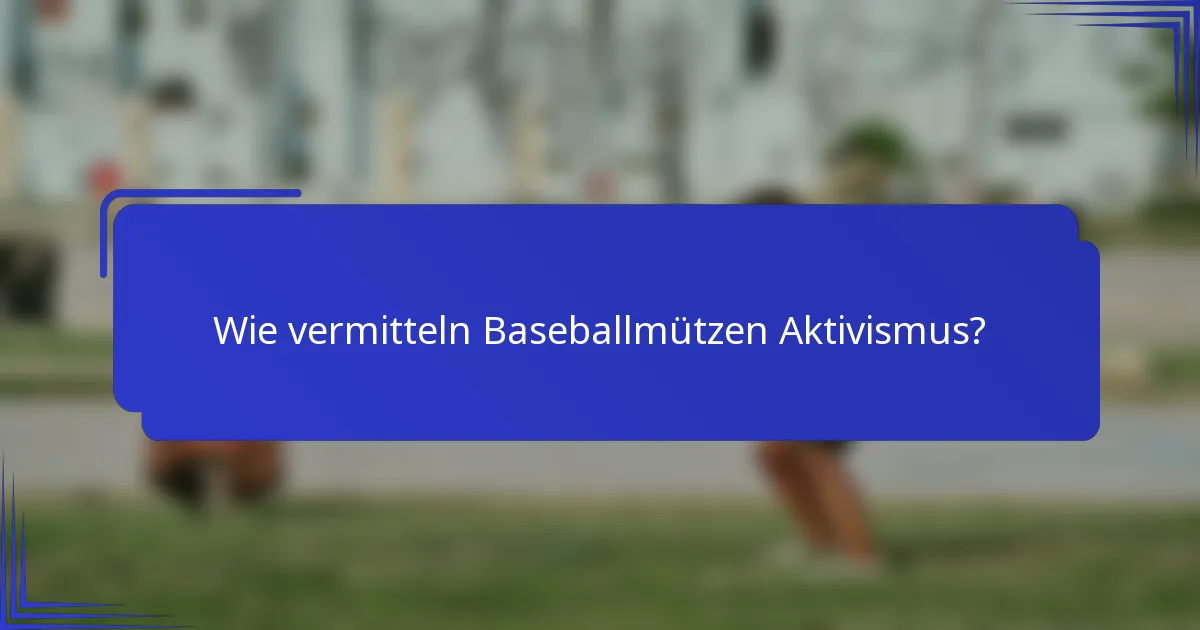 Wie vermitteln Baseballmützen Aktivismus?