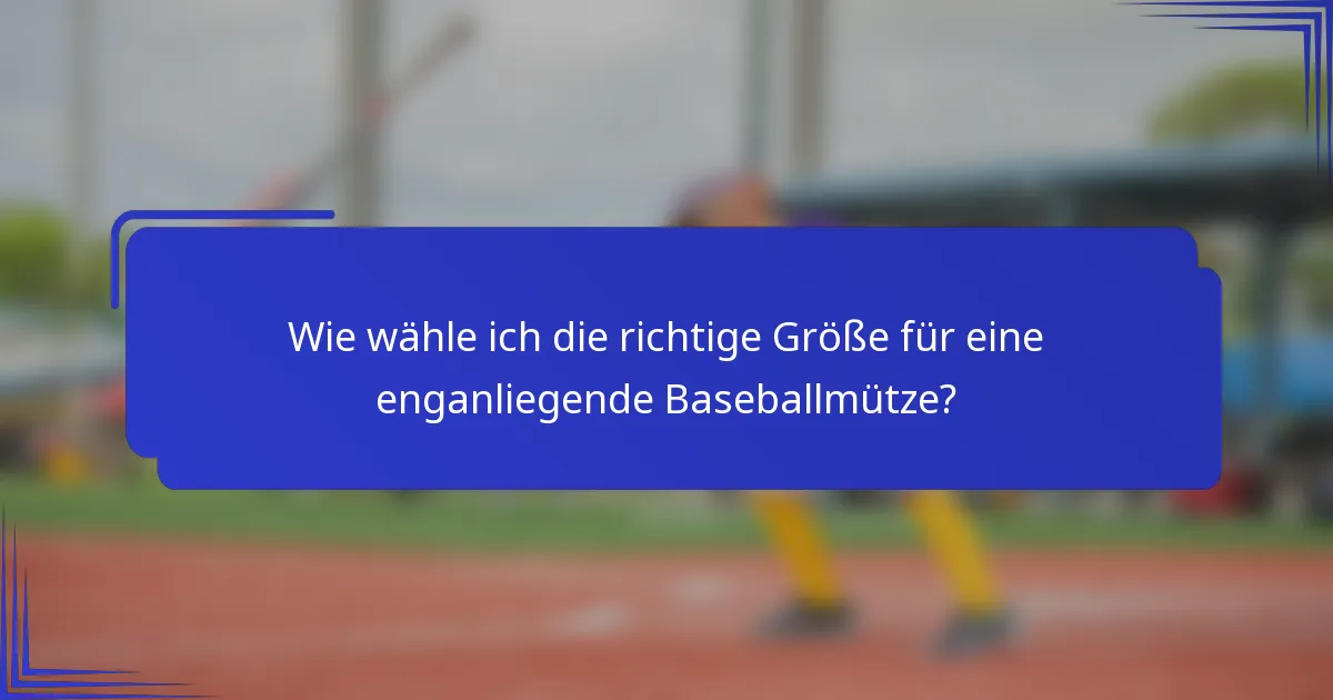Wie wähle ich die richtige Größe für eine enganliegende Baseballmütze?