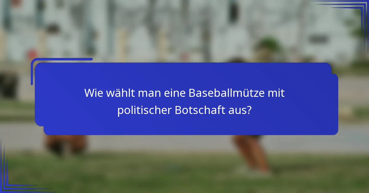 Wie wählt man eine Baseballmütze mit politischer Botschaft aus?